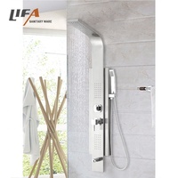 Panneau de douche en acier inoxydable brossé, ensemble de douche pour salle de bain