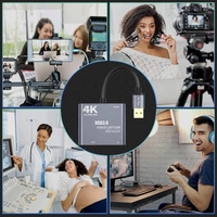 Tarjeta de captura de vídeo 4K HDMI a USB 3,0, dispositivo grabador de juegos en directo, bucle HDMI, Compatible con Windows, Linux, OBS, OS X