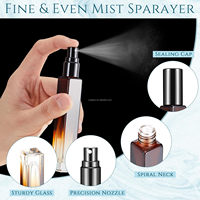 Flacon vaporisateur de parfum rechargeable en verre de 10 ml, brume fine, portable, pour voyage, avec bouchon hermétique