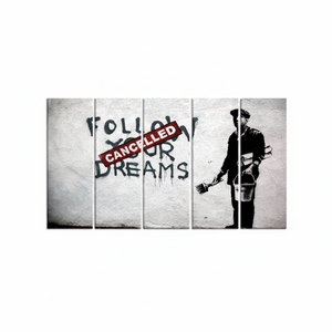 Impresión en lienzo de grafiti de Cancelled Dreams - Decoración de pared inspirada en Banksy, JUEGO DE 5 LIENZOS - Product Image 2