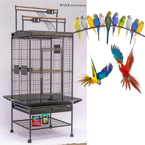 Yoeller Grosir Desain Model Mewah Besar Kawat Hitam Jaring Logam Besi Burung Beo Burung Kenari Budgie Kandang Burung Peliharaan untuk Dijual - Product Image 4