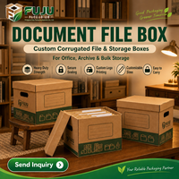 Boîtes en carton ondulé écologiques faites à la main FUJU - Forme et doublure personnalisées, logo personnalisé et impression artisanale, utilisation multi-industrielle
