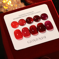 GOVANDI Collection de vernis à ongles gel UV rouge riche 6 couleurs Fournisseurs professionnels d'ongles Ensemble de vernis à ongles gel pour la fête de Noël en gros