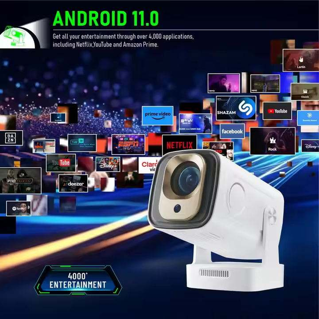 Smart Projector HY260 PRO HY310 Projector 4K Native 1080P Auto Focus Native 200ANSI Dual Wifi BT5.4 Home Outdoor Movie