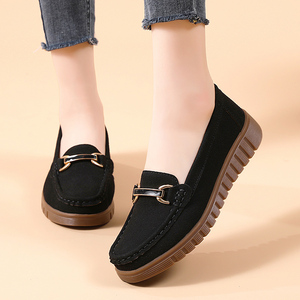 All'ingrosso <span class=keywords><strong>scarpe</strong></span> basse bianche SuedeLeather per le donne comode <span class=keywords><strong>scarpe</strong></span> da balletto per le donne più taglie 11 e 12 - Product Image 3