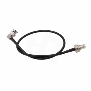 Câble coaxial <span class=keywords><strong>6G</strong></span> <span class=keywords><strong>SDI</strong></span> 50Ω à angle droit BNC mâle à cloison BNC femelle Double blindé à faible perte RG223 pour caméra/vidéo/GPS 30ft - Product Image 2