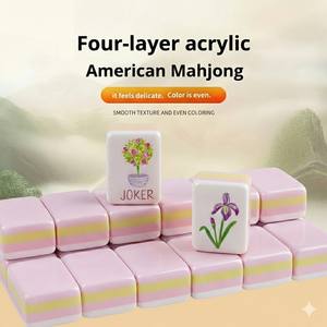 Ensemble de Mahjong Américain Professionnel en Acrylique de 166 Pièces, Gravure Laser CNC de Précision, Marquages Bilingues, Idéal pour Clubs Sociaux et Soirées entre Femmes - Product Image 1