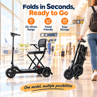 Scooter électrique pour personnes âgées à 4 roues, 180W, 1 passager, quadricycle, batterie lithium-ion pour usage quotidien familial