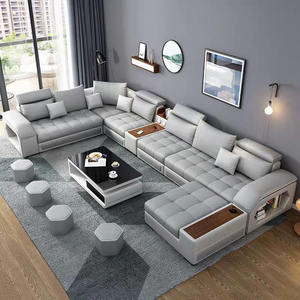 IB008 <span class=keywords><strong>Sofa</strong></span> seksi kain serat mikro bentuk U ukuran besar yang diekspor ke lebih dari 50 negara dapat diperpanjang untuk penggunaan rumah ruang tamu - Product Image 3