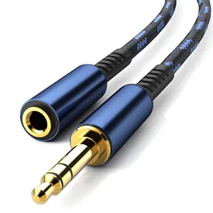 Câble d'extension de casque [son Hi-Fi] [Jack plaqué or][TRS] Extension de câble Audio mâle à femelle 3.5mm en Nylon tressé