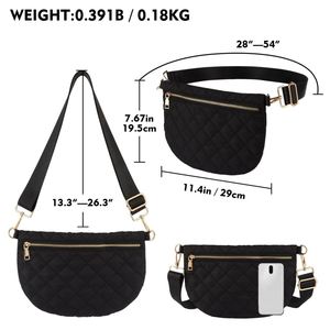 Bolso Bandolera de Media Luna Acolchado de Moda, Impermeable, Súper Elegante y Altamente Funcional para Compras, Citas y Actividades al Aire Libre - Product Image 3