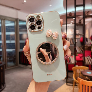 Keysion — <span class=keywords><strong>coque</strong></span> de téléphone portable de marque, verre trempé, miroir, perle, étui de maquillage, pour Samsung A70 <span class=keywords><strong>S21</strong></span> <span class=keywords><strong>Ultra</strong></span> 5g - Product Image 3