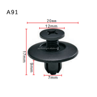 A91 Plastic Automobile Bumper Fastener Auto Fasteners and Clips Car Push Clip
