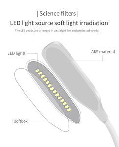 USB Rechargeable Modern Rectangle LED Touch Flexible 3-Level Dimmable <b>Study</b> Reading <b>Table</b> Lamp 3000K/4000K/6000K Color Temp - Product Image 4