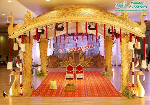 แฟนตาซีสีขาวสไตล์โรมันจัดงานแต่งงาน Mandap แฟนตาซีสีขาวสไตล์โรมันจัดงานแต่งงาน Mandap ฝันงานแต่งงานไฟเบอร์แกะสลักโรมัน Mandap - Product Image 2