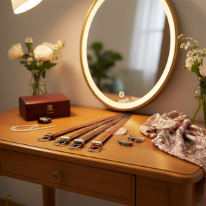 Cintura in PU con fibbia ad anello in metallo ricamato, larghezza 4 cm, per accessori moda donna - Product Image 2