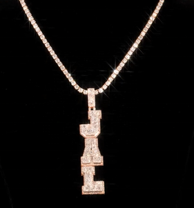 Joyería fina personalizada Iced Out <span class=keywords><strong>925</strong></span> <span class=keywords><strong>Silver</strong></span> Hip Hop Vertical letra inicial personalizado Moissanite colgante para collar - Product Image 5