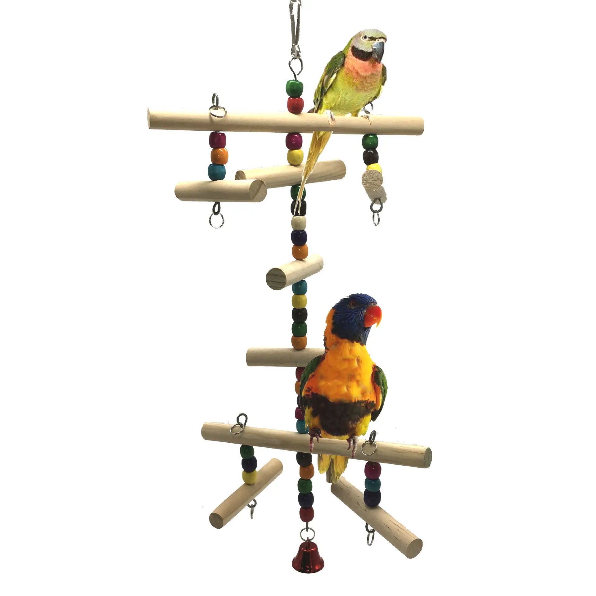 Scala rampicante in legno giocattolo per uccello pappagallo parrocchetto Conure Love Birds Finch African Grey Macaw Budgies Cage trespolo Stand