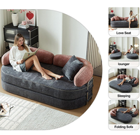 Canapé modulaire en tissu rétro à blocs de couleur, design modulaire, matelas de sol Tatami compressible en éponge 32D