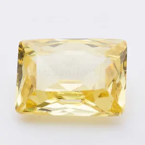 Wuzhou синтетические драгоценные камни россыпью 5A 2x3 мм 10x14 мм Гранат Желтый прямоугольник кубического циркония по оптовой цене