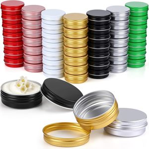 Boîte en métal argentée ronde de 10g, 20g, 30ml, 60ml, 5oz, 200ml, 8oz, pot en aluminium pour baume, pot cosmétique - Product Image 1