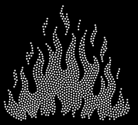 Fer sur strass Transfert de flamme Modèle de strass Fire Design Strass pour manche de pull