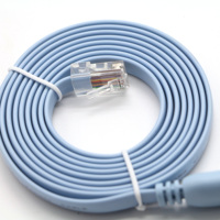 Cable Serial USB Tipo C a RJ45 RS232 con Chip FTDI FT232RL o Prolific PL2303, Cable Plano Azul para Routers, Switches y Consolas Cisco (OEM/ODM)