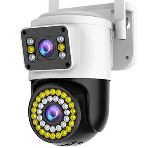 Caméra Wifi Extérieure Étanche à Rotation à <span class=keywords><strong>360</strong></span> Degrés Double Caméra Vision Nocturne Couleur Détection Humaine IA Suivi Alarme - Product Image 1