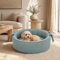 Lit orthopédique pour chien et chat, type grotte, en mousse à mémoire de forme écologique, canapé-lit auto-ajustable avec housse amovible et protectrice pour petits animaux