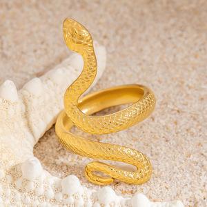 Anillo de Acero Inoxidable con Forma de Serpiente, Diseño Abierto, Joyería de Moda Unisex, Regalo - Product Image 2