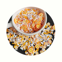500G Oranje Meloen Polymeer Klei Fruit Plakjes Hete Klei Hagelslag Rond Parels Nail Art Decor Diy Crystal Modder Slijm Vulling
