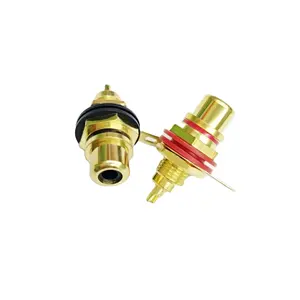 Amplifier chassis audio connector panel mount gold plated rca female plug jack socket