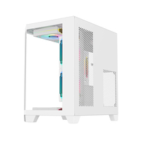 New Arrival White Panoramic Fish Tank PC Case M-ATX Gaming Computer Case Support 240mm Liquid Cooling & 7 RGB Fans
