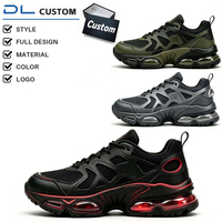 Chaussures de course unisexes avec logo personnalisé, coussin d'air, maille synthétique, cuir synthétique, semelle intermédiaire en EVA légère, absorption des chocs