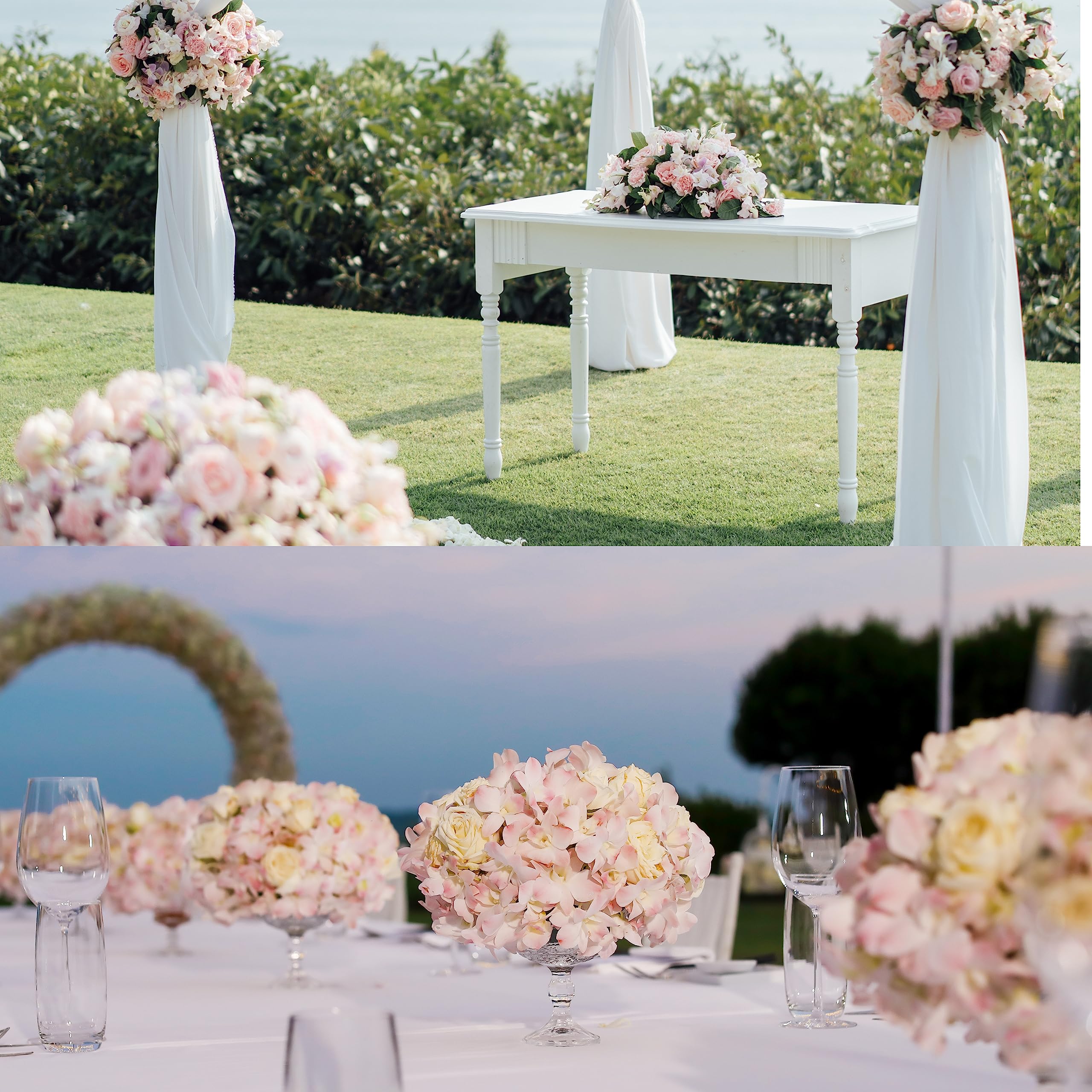 Silk Wisteria Garland YM F026 - White Rose Vine for Wedding Arch Garden Decor