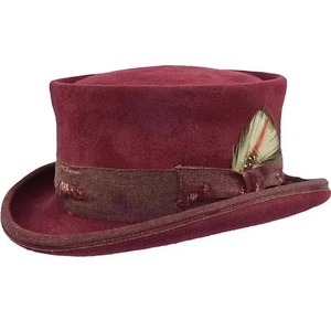 Sombrero de Copa Negro 100% Lana con Cinta, Ajustable 56-62 cm, para Adultos, Fiestas y Viajes - Product Image 6