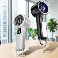 Ventilador de Mano Portátil de Alta Velocidad, Recargable por USB-C, Mini Ventilador Turbo Ajustable, Ventilador Personal para Camping, Senderismo, Oficina y Hogar