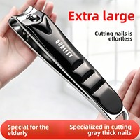 Coupe-ongles en acier au carbone imprimé, grande taille, durable, pour manucure et élimination des cuticules, idéal pour les ongles épais et les personnes âgées, emballage polybag