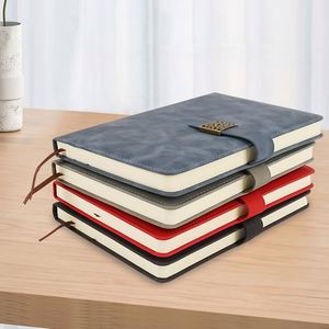 Leather Pu Custom Workout Dairy A5 Financial Wide Ruled Subject Notebook with Colorful Bookmark - Product Image 2