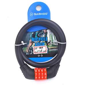 <span class=keywords><strong>Antivol</strong></span> Samhoo en acier avec câble et serrure à combinaison réinitialisable, multi-longueurs pour VTT/vélo de route - Product Image 4