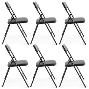 <span class=keywords><strong>6</strong></span> Pack Léger mais durable en acier cadre En Plastique Chaises Pliantes De Mariage Banquet Premium Seat Partie Événement <span class=keywords><strong>Chaise</strong></span> Noir - Product Image 6