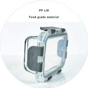 Mini caja de vidrio de borosilicato alto personalizada para cocina y hogar, contenedor de comida para el almuerzo, tapa de bloqueo, etiqueta hermética, cajón para bebés - Product Image 5