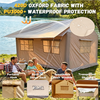 Tente de Luxe à Baldaquin pour 6-10 Personnes, Oxford Imperméable 420D, Tente de Camping Gonflable d'Extérieur, Maison de Camping à Montage Rapide