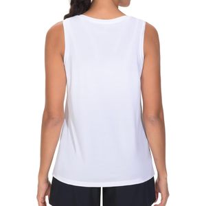 FOXA Camiseta sin mangas con cuello en V para mujer, elástica, holgada, de secado rápido, para yoga, con abertura lateral - Product Image 4