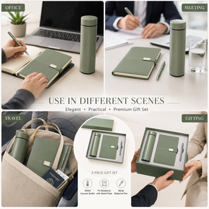 Coffret cadeau professionnel : thermos isotherme, carnet en cuir et stylo, cadeau d'affaires pour les collègues - Product Image 5