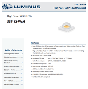 Source de lumière sur rail Luminuss SST-12-W30H-A120-D4302 3535 LED à CRI95 élevé 3000K Blanc Chaud 4.5W - Product Image 2