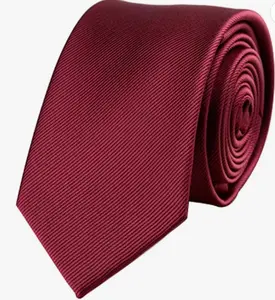 勃艮第领带纯色领带商务办公男士领带派对丝绸领带男士8厘米提花Gravatas