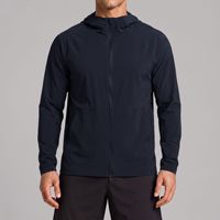 Veste à capuche pour homme avec logo personnalisé, légère, fermeture éclair intégrale, pour course à pied, randonnée, camping, fitness, coupe-vent en nylon et élasthanne, vêtements de sport