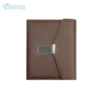 Carnet d'adresses A5 en cuir avec chargeur sans fil et logo LED personnalisé, batterie externe portable, cadeau d'affaires multifonction de luxe en gros