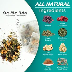 Té de Arándano Orgánico de Marca Propia Chinaherbs, Equilibrio del Ácido Úrico, Salud Renal y Articular, 16 Bolsitas, Vegano, Sin Gluten, Sin OMG - Product Image 3